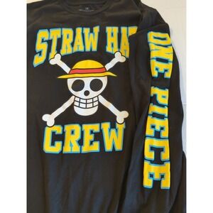 Straw Hat Crew One Piece Lg Sleeve Tee Shirt S Black Grunge Hipster Cool Dude